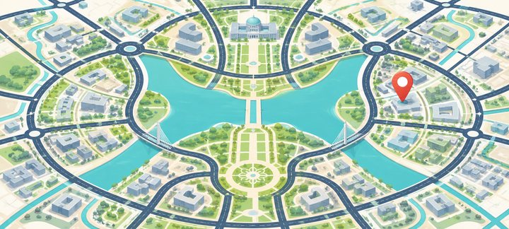 Map illustration of Putrajaya